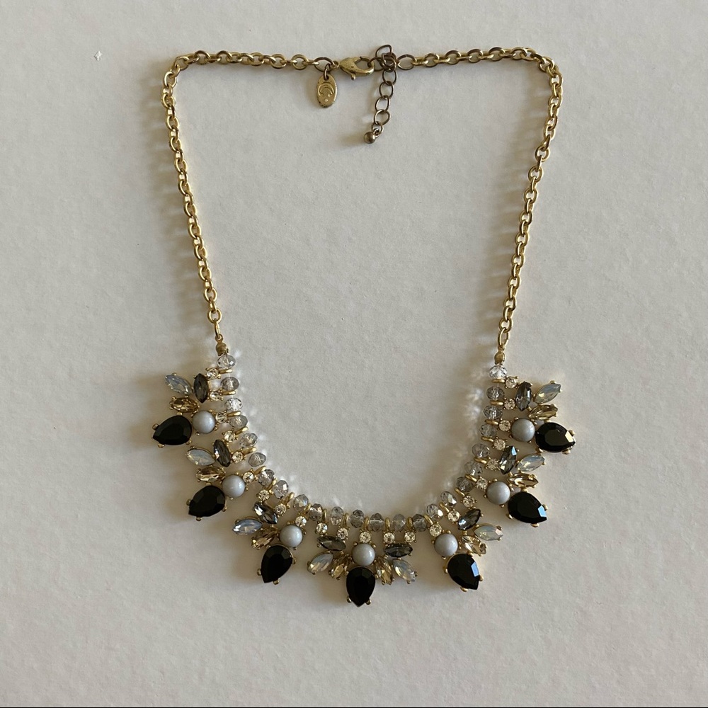 Black, Gray & Silver Diamond Statement Necklace
